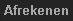 Afrekenen